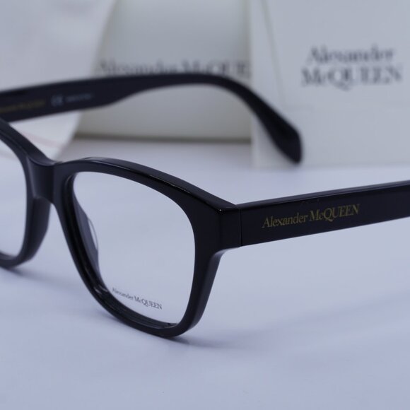 Alexander McQueen AM0306O 001 Square Eyeglasses 52mm - Black - Picture 5 of 9